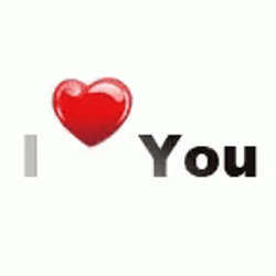 I Heart You Black Text GIF