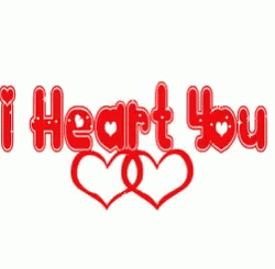 I Heart You Red Sparkling Text GIF