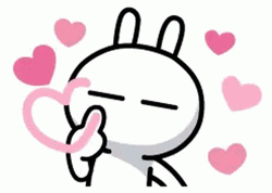 I Heart You Wechat Tuzki Bunny Rabbit GIF