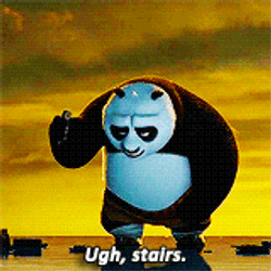 I Know Kung Fu But Ugh Stairs GIF