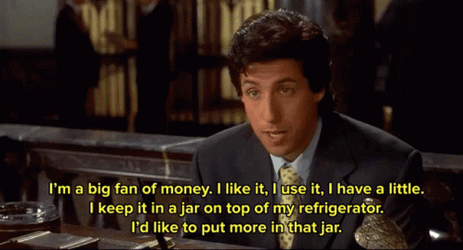I Like Money Adam Sandler The Wedding Singer GIF