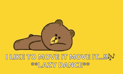 I Like To Move It Move It Lazy Animated Bear GIF