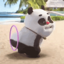 I Like To Move It Move It Penguin Circling Hula Hoop GIF