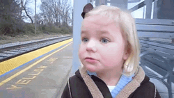 I Like Trains Wows Blond Girl  GIF
