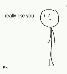I Like You I'm Dumb Stick Man GIF
