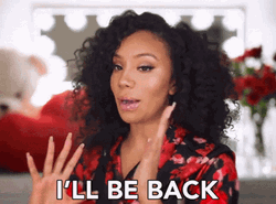 I'll Be Back Curly Hair Woman GIF