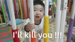 I'll Kill You Caged Asian Baby Meme GIF
