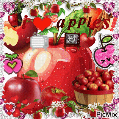 I Love Apples Collage GIF