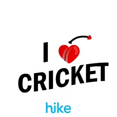 I Love Cricket Logo With Heart-Shaped Ball Sticker