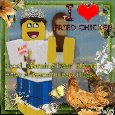 I Love Fried Chicken Postcard GIF
