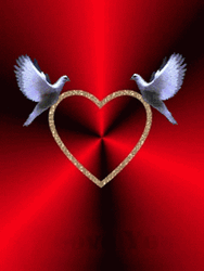 I Love Gold Heart Doves GIF