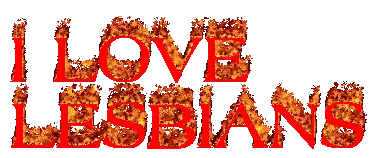 I Love Lesbians Sign With Flames Sticker