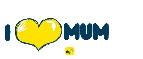 I Love Mummy Heart Logo Sticker