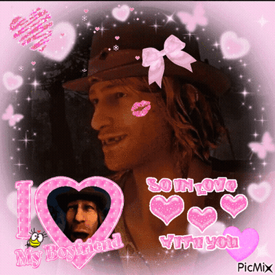 I Love My Boyfriend With Pink Hearts GIF
