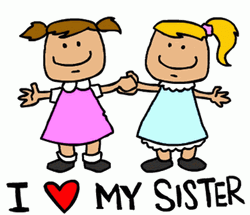 I Love My Sister Heart Drawing GIF
