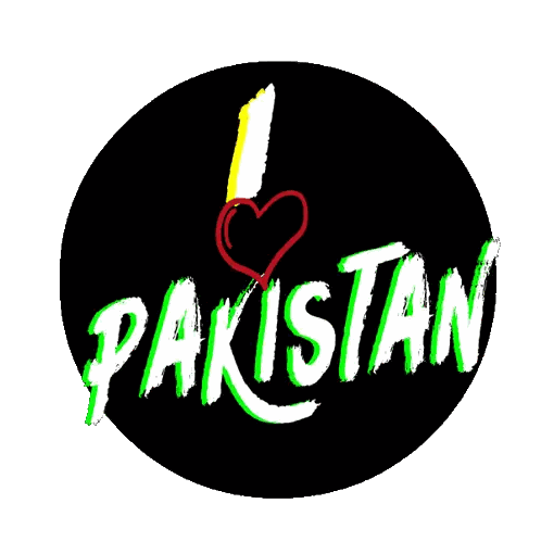 I Love Pakistan Logo With Heart And Pen Sticker
