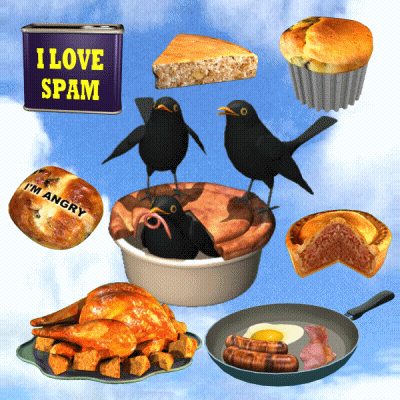 I Love Spam Can Surrounded By Food Items GIF