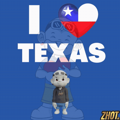 I Love Texas Poster With Cartoon Boy GIF