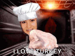 I Love Thanksgiving Turkey Dancing GIF