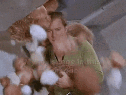 I Love This Mess When Tribbles Pour On Kirk GIF