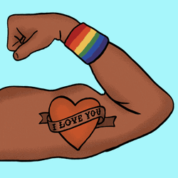 I Love U Amusing Arm Tattoo GIF