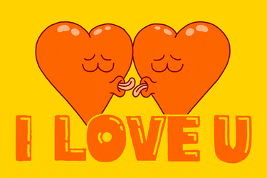 I Love U Kiss Hearts GIF