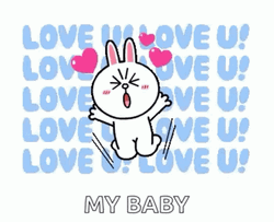 I Love U My Baby Jumping Cony GIF