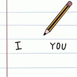 I Love U Pencil Drawing Sticker GIF