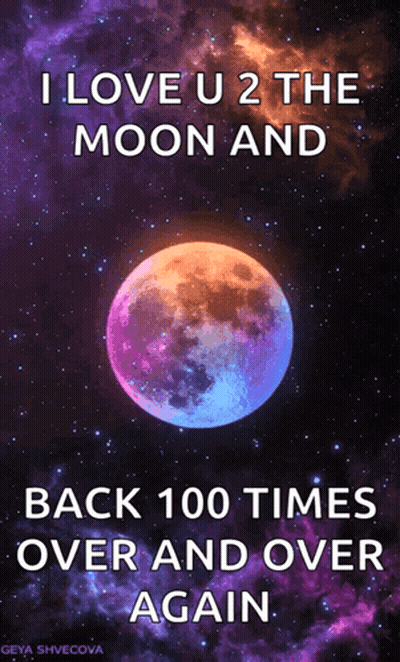 I Love U2 Moon And Back Poster GIF