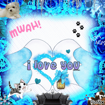 I Love You Cat And Dog GIF