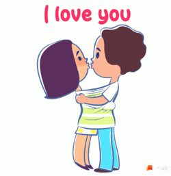 I Love You Couple Kiss GIF