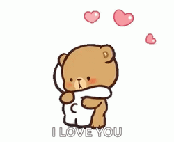 I Love You Cute Bears Jumping Hug GIF