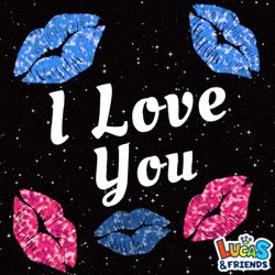 I Love You Glittery Kiss GIF