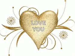 I Love You Gold Glittering Heart GIF