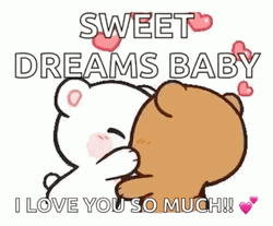 I Love You Good Night Kissing Bears GIF