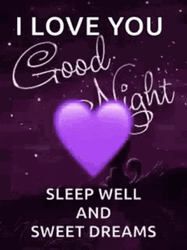 I Love You Good Night Purple Heart GIF