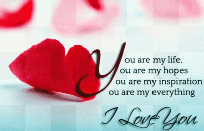 I Love You Greeting Card With Petals GIF