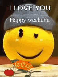 I Love You Happy Weekend Winking Emoji GIF