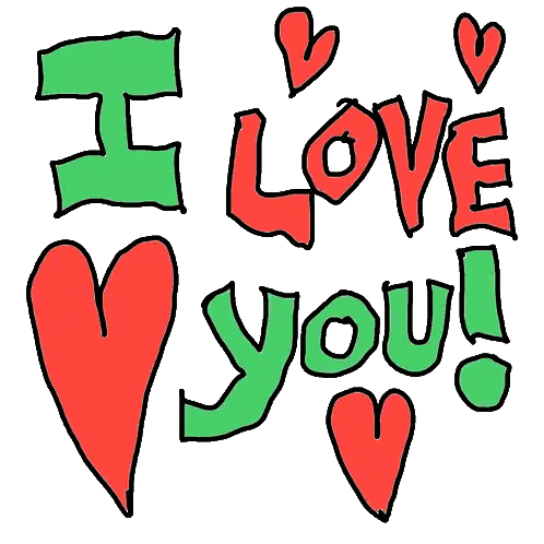 I Love You Hearts Sticker
