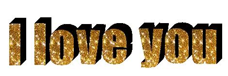 I Love You In Gold Glitter Sticker