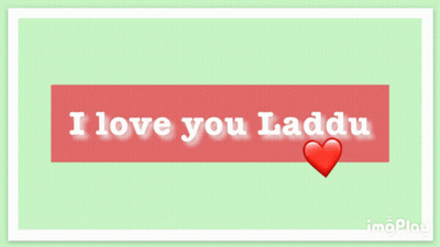 I Love You Laddu Sign With Red Heart GIF