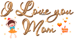 I Love You Mom Cute Girl Animation GIF