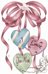 I Love You Mom Cute Heart Ribbons GIF