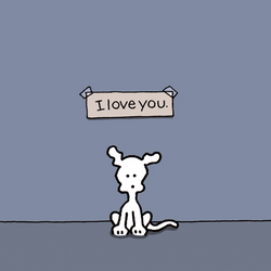 I Love You More Dog Sign GIF