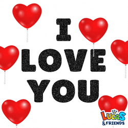 I Love You Most Balloon Hearts GIF