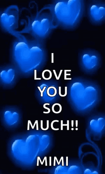 I Love You So Much Poster Blue Hearts GIF