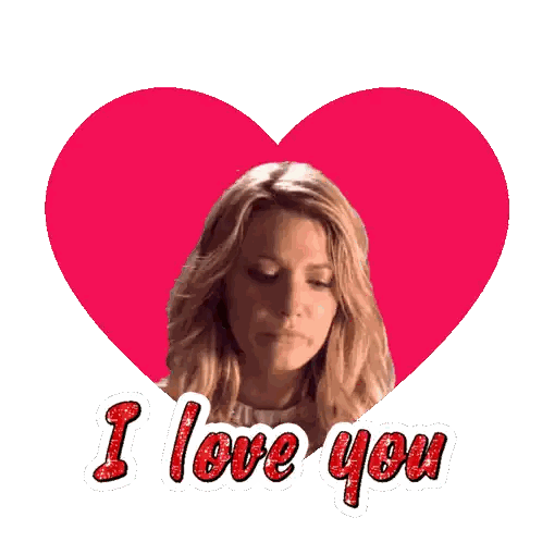 I Love You Sticker With Woman In Heart Sticker