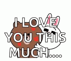 I Love You This Much Bunny Bear GIF