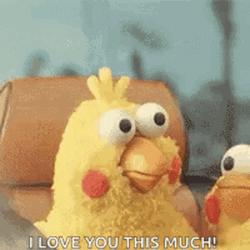 I Love You This Much Puppet Chicken GIF