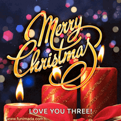 I Love You Three Christmas Card GIF